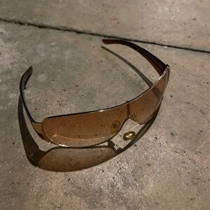 Prada Vintage Y2K Gold Beige Retro Sunglasses SPR 52H 5AK-6S1